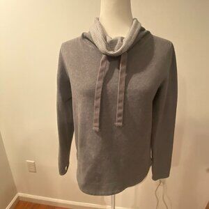 J CREW Women's Gray reversible Cow Neck with Drawstring Sweatshirt, Size Small